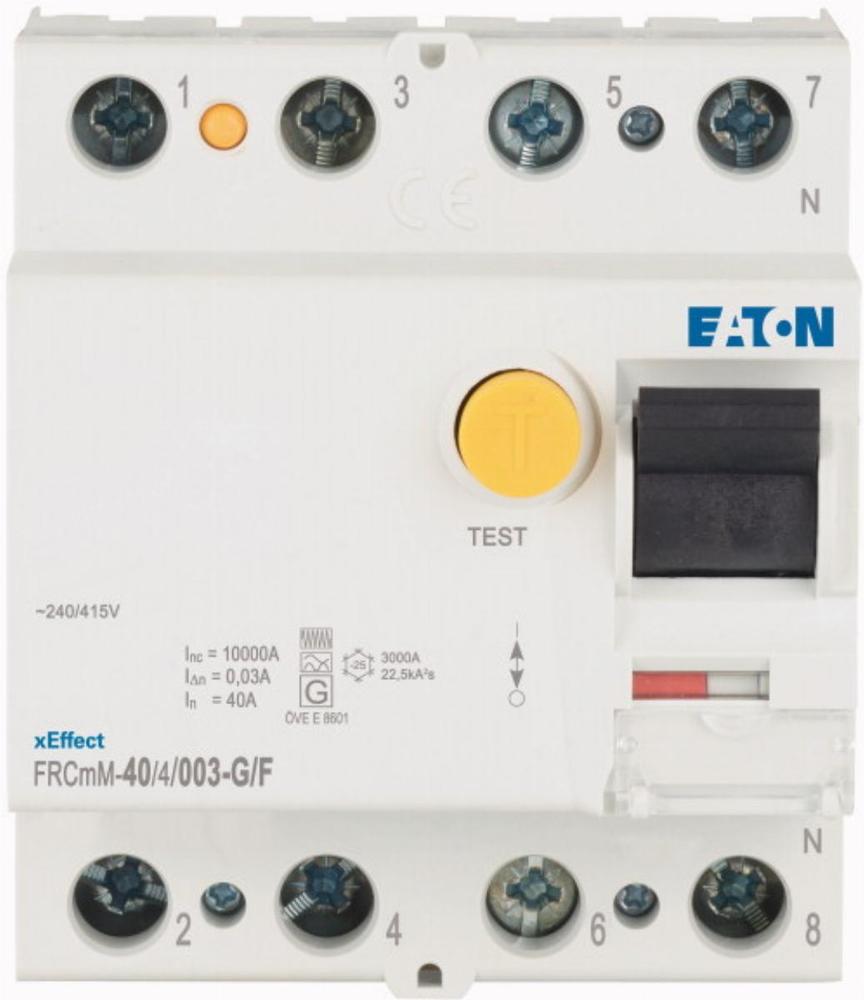 FRCMM-40/4/003-G/F wyłącznik różnicowoprądowy 10kA, In=40A, I?N=0,03A, Typ G/F, 4-bieg. Seria FRCMM