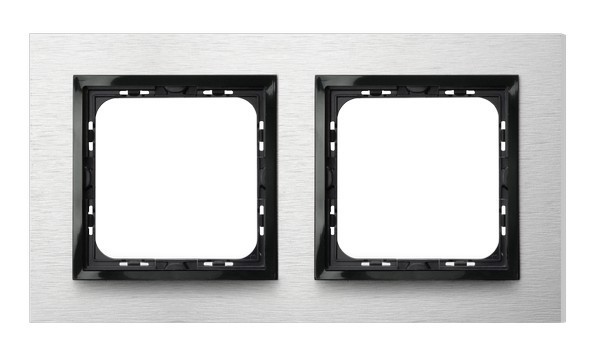 ramka IMPRESJA 2-kr. szczotkowane aluminium