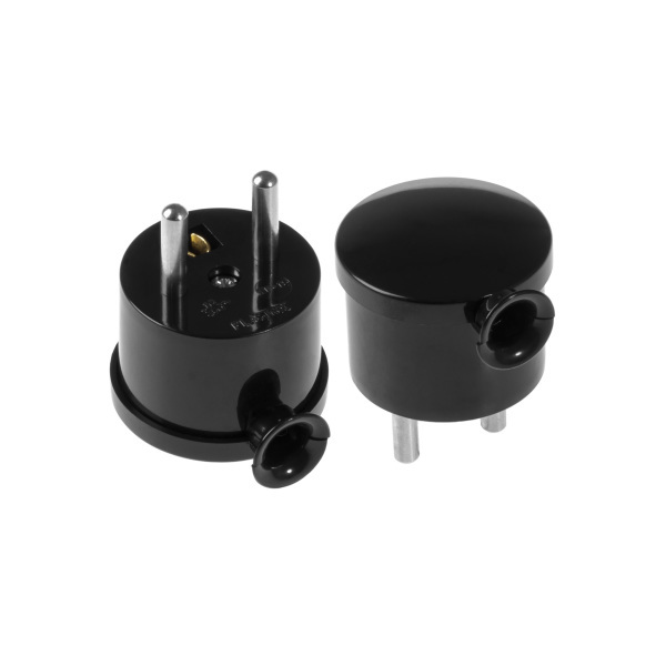 wtyczka rozbieralna, kątowa "MINI", 2p+Z, 16A, 250V; WT-15; czarny