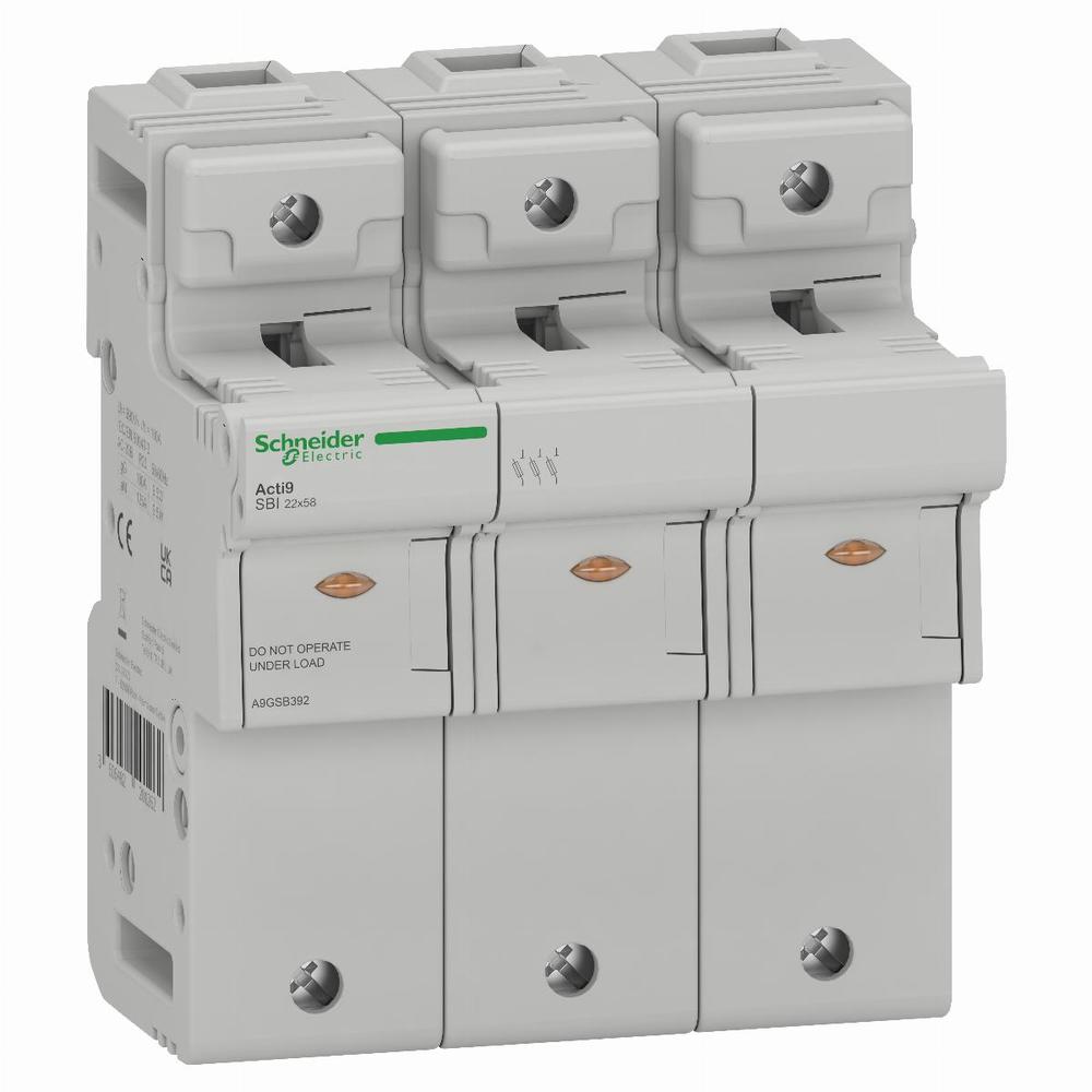 podstawa bezpiecznikowa, Acti9 SBI, 3P, 125A, rozmiar wkładki 22 x 58mm, SBI-125-3