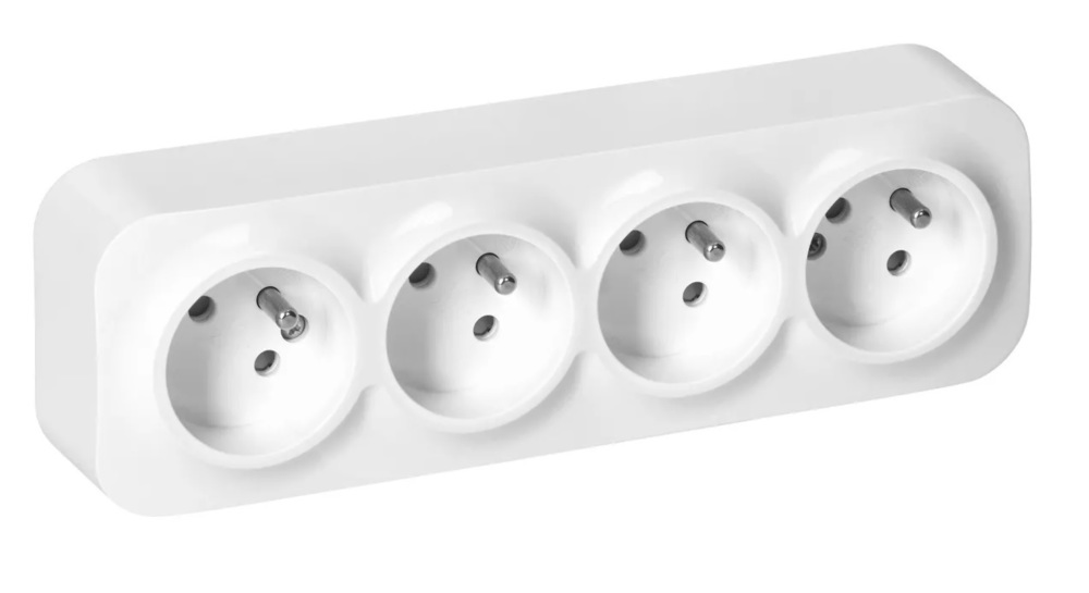 gniazdo poczwórne n/t ToDo 2P+Z IP20, 16A, 230V AC, 16A, 230V AC biały