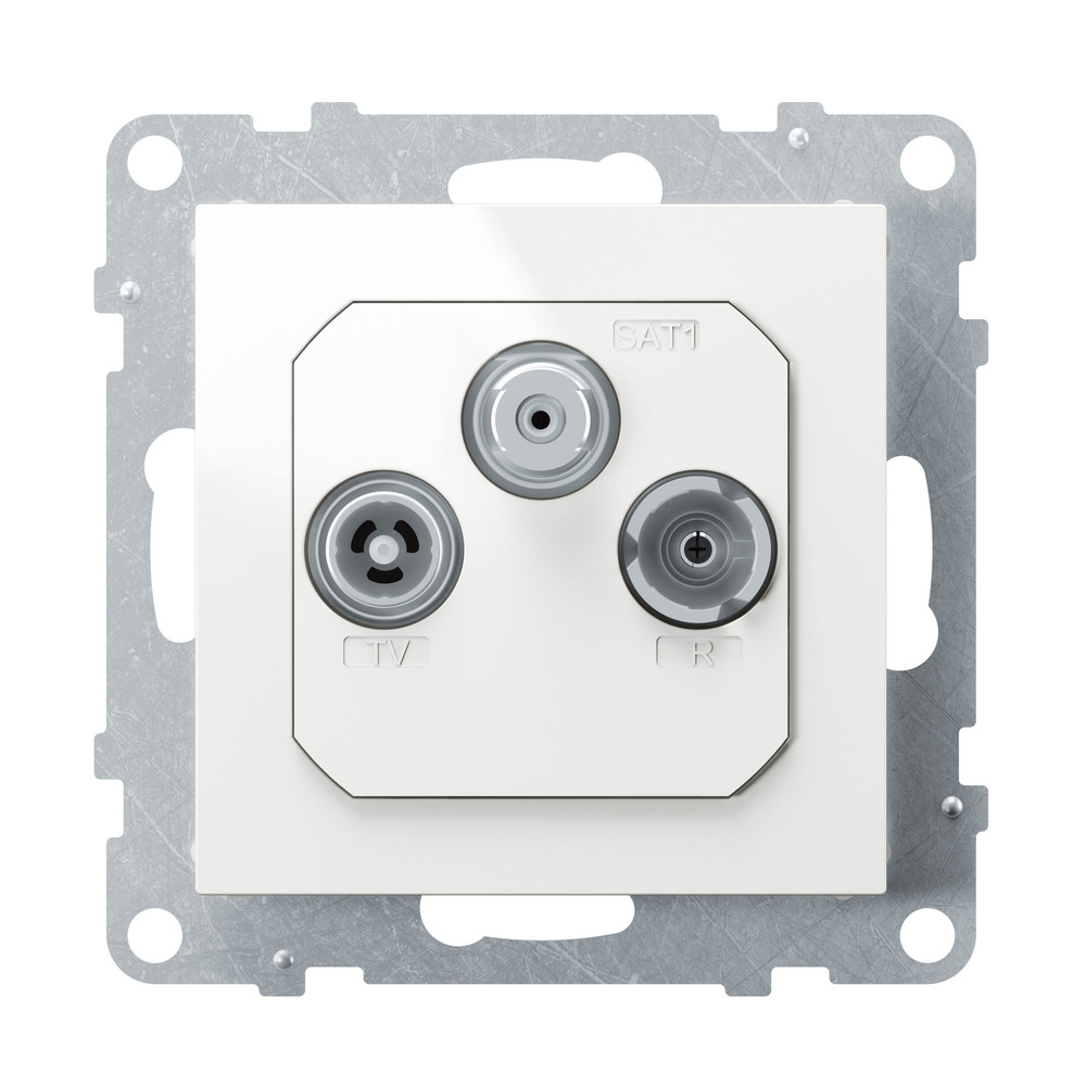 gniazdo SUNO TV-R-SAT - końcowe - FM + DAB - 1.5 dB biały