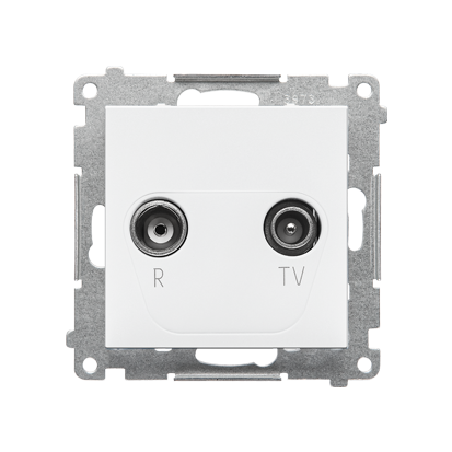 SIMON 55 gniazdo antenowe R-TV zakończeniowe 10 dB do gniazd przelotowych (moduł). 1x Wejście: 5÷862 MHz; biały mat