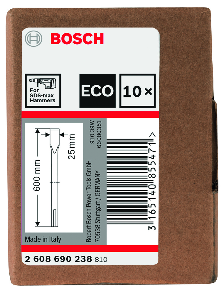 zestaw dłut płaskich 10-częściowy SDS max 600 mm 600 x 25 mm