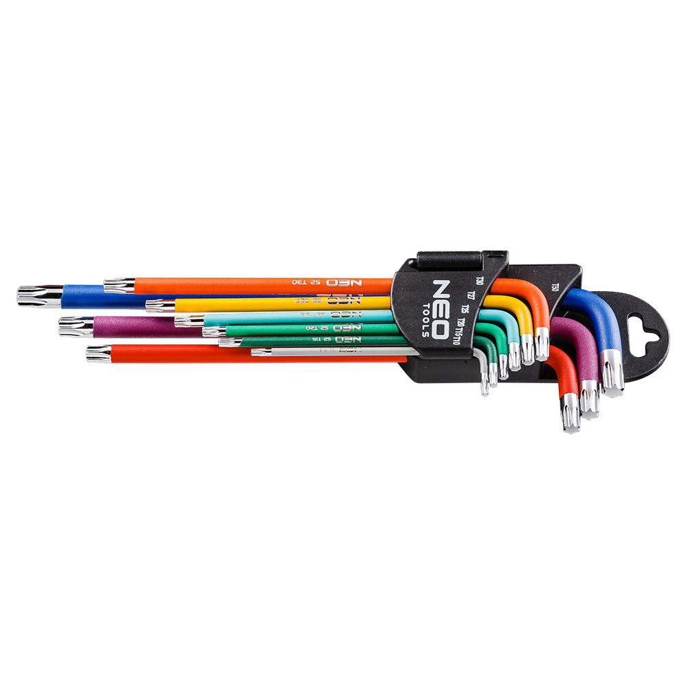 klucze Torx T10-50, zestaw 9 szt. kolorowy