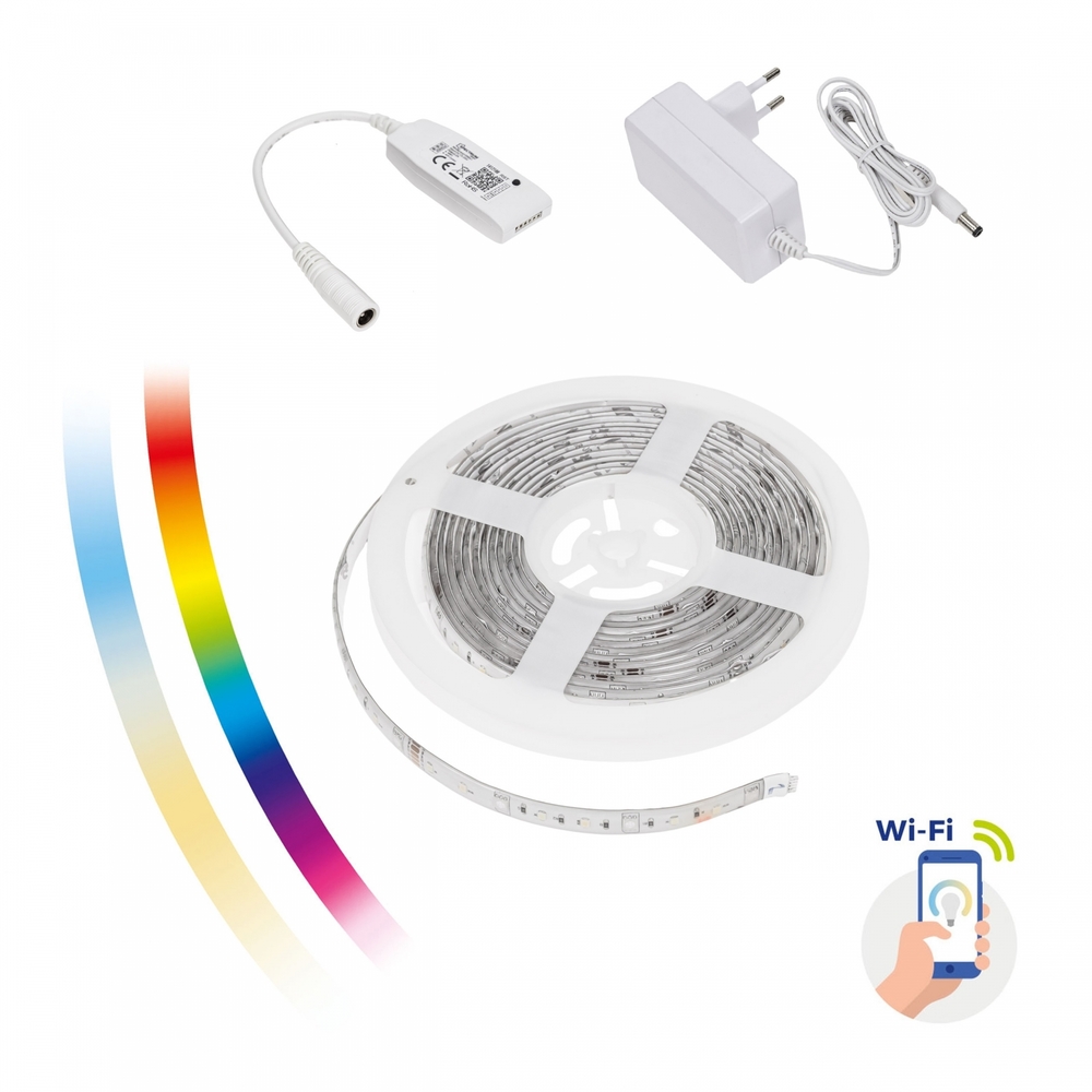 zestaw pasek LED 17W/5m RGBW+CCT+DIM w silikonie+kontroler+zasilacz Wi-Fi Spectrum SMART rolka 5m