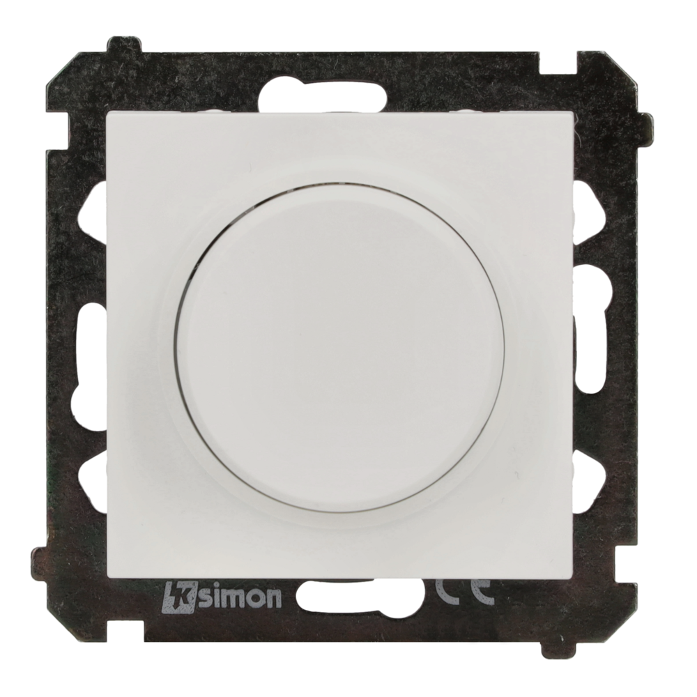 SIMON 55 ściemniacz obrotowy do LED ściemnialnych 230 V (moduł) 2–200 W biały mat