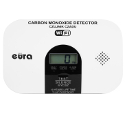 czujnik czadu WiFi "EURA" CD-53A2v5300-TY/B - certyfikat CNBOP-PiB - wyrób budowlany, DC 3V (2x LR6), LCD, 5 lat gwarancji, test 300 ppm, app Tuya