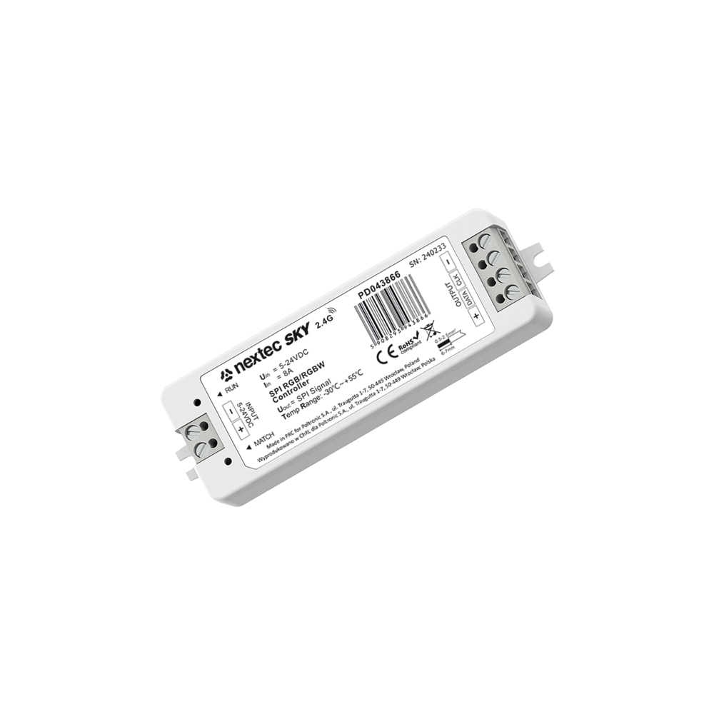 kontroler NEXTEC SKY RGB Digital + RGBW Digital / 5-24V / 8A / 1024px / 1xSPI
