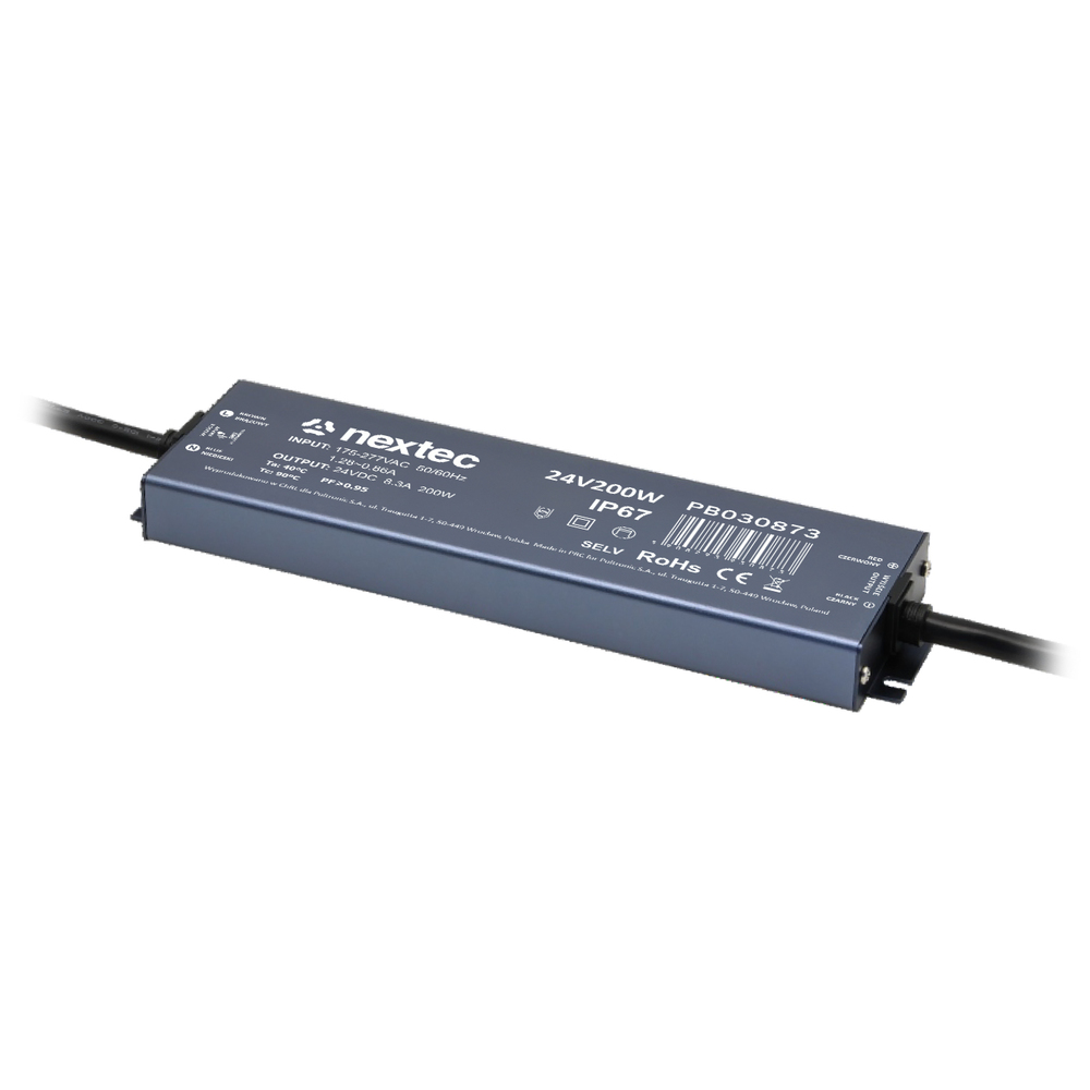 zasilacz wodoodporny SUPER SLIM 24V / IP67 / 17A / 200W