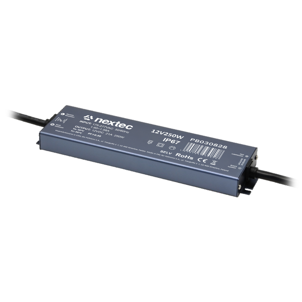 zasilacz wodoodporny SUPER SLIM 12V / IP67 / 21A / 250W