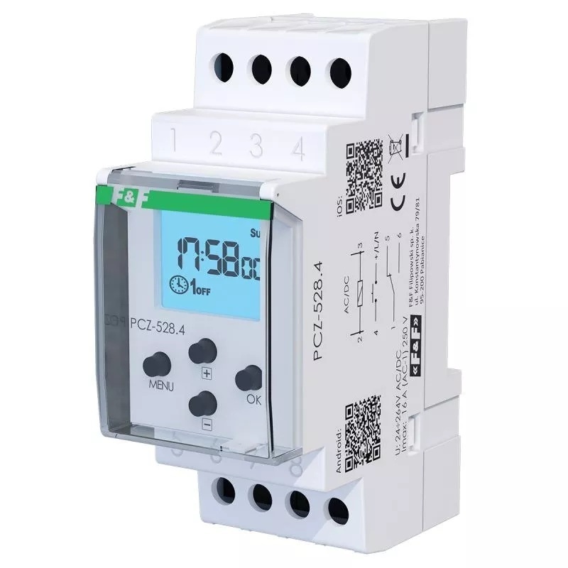 zegar sterujący PCZ-528.4 uniwersalny, roczny, astro, tygodniowy, z NFC, iOS, Android