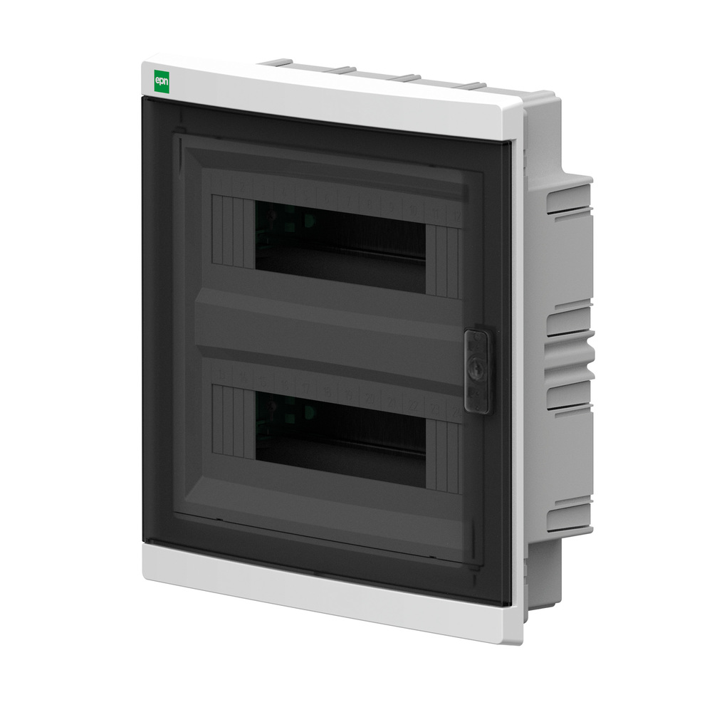 rozdzielnica ELEGANT 2x12 PE+N podtynkowa nowa wersja IP 40 - kolor dymny