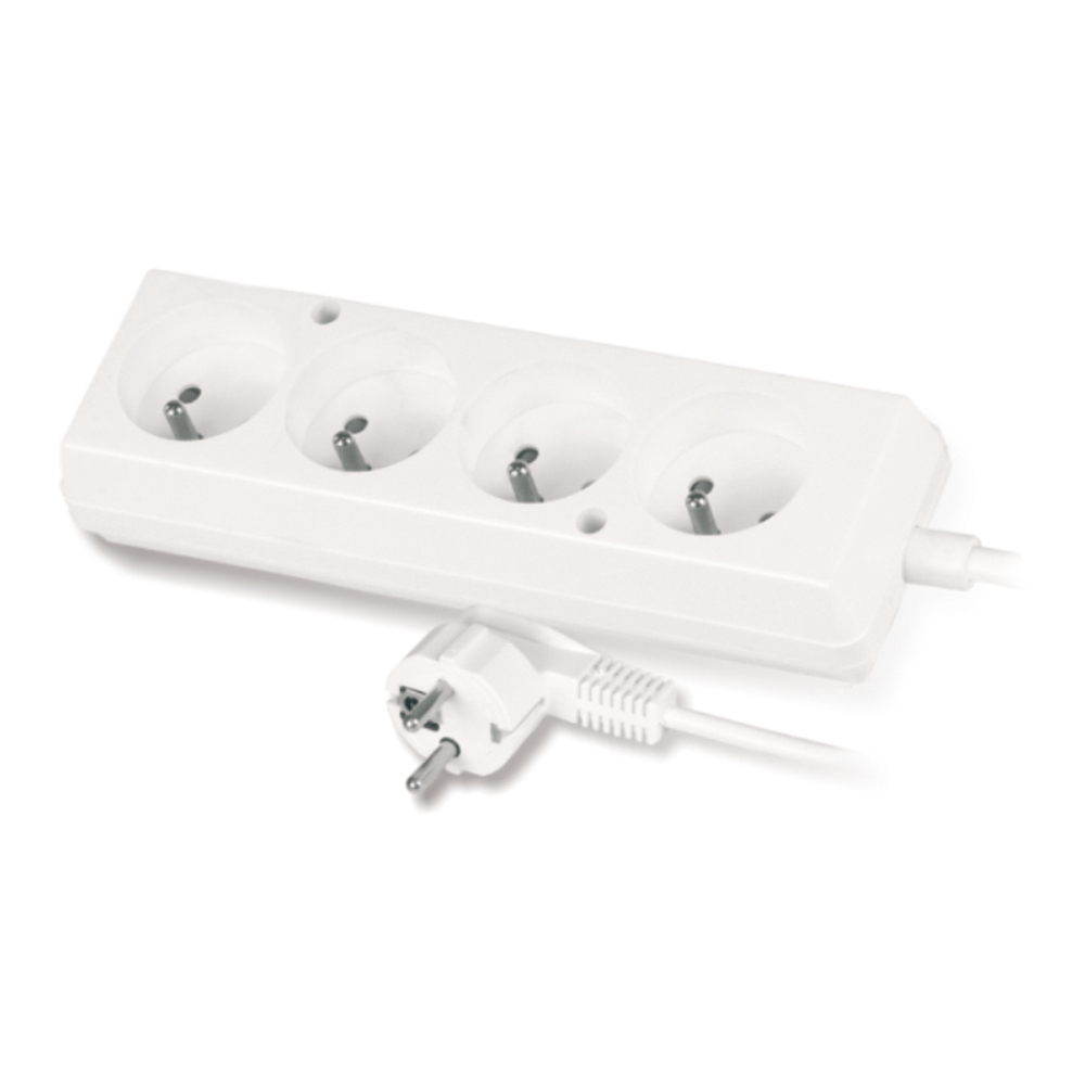 przedłużacz 4-gn. 4x2p+Z, 10A 3m PS-470/3,0 biały