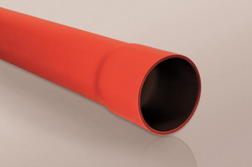 SRS Rura osłonowa sztywna z kielichiem ROS-M (RHDPE) 160/8 - czerwona (35szt/paleta) 6m