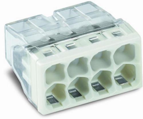 złączka instalacyjna COMPACT 8x2,5mm2 do puszek przezroczysty/jasnoszary