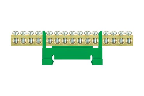 listwa zaciskowa LZ15/Z niska podstawa 15 zielony