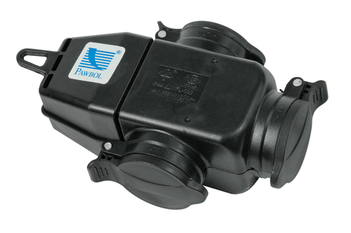 rozgałęźnik trójgniazdowy 3x250V, 16A, IP 44