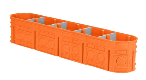 puszka podtynkowa M5x60F 5-krotna głęboka 5x60mm MULTIWALL pomarańczowy