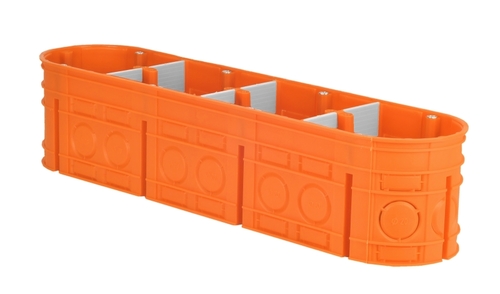 puszka podtynkowa M4x60F 4-krotna głęboka 4x60mm MULTIWALL pomarańczowy