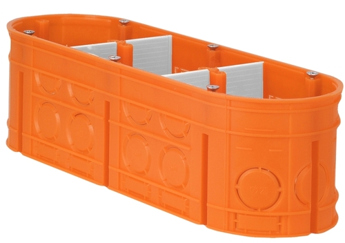 puszka podtynkowa M3x60F 3-krotna głęboka 3x60mm MULTIWALL pomarańczowy