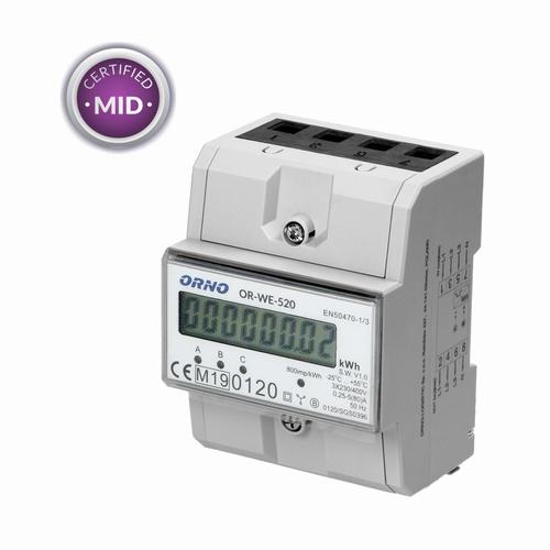 licznik energi elektrycznej 3 fazowy 80A MID OR-WE-520
