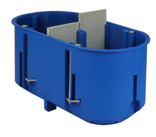 puszka podtynkowa P2x60D MULTIBOX 2-krotna do gipsu głęboka 2x60mm niebieski