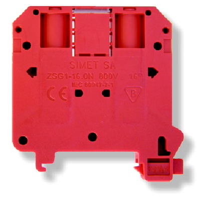 złączka szynowa gwintowa ZSG 1-16.0Nc 1-torowa 16mm2 TS35 czerwony
