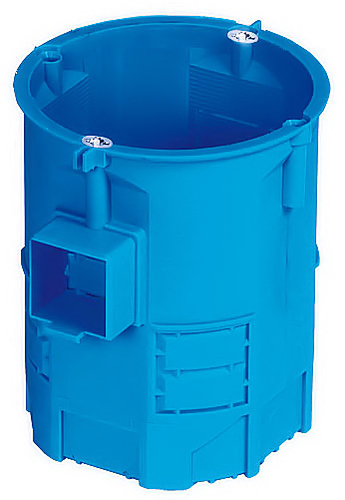 puszka podtynkowa S60Gw 1-krotna łączeniowa 60mm ekstra głęboka 80mm z wkrętami niebieski