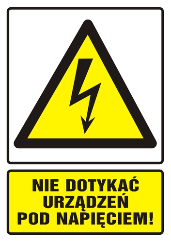 naklejka TZO 1/A 52x74 S (E013) x 8szt. Nie dotykać urządzenie elektryczne
