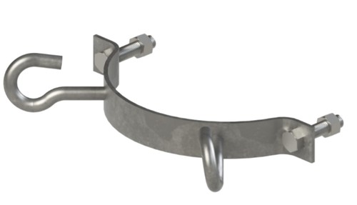 Uchwyt słupa wirowego narożny z hakiem 2x M16 (fi 200-240mm)