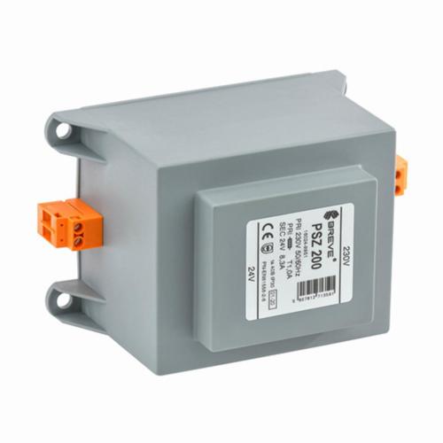 transformator PSZ 200 230/24V jednofazowy IP30 na szynę DIN TH-35 w obudowie z zabezpieczeniem