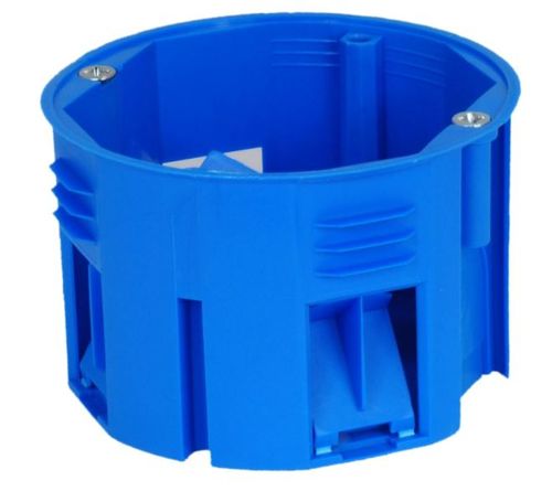 puszka do styropianu PST60 1-krotna łączona za pomocą łącznika KD71 60mm niebieski