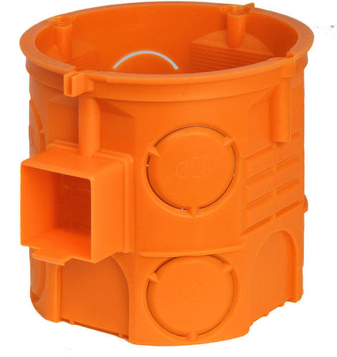puszka podtynkowa S60DF 1-krotna łączeniowa 60mm głęboka pomarańczowy