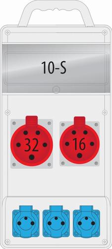 Rozdzielnica R-BOX SLIM 10S 16A/5p, 32A/5p, 3x230 V