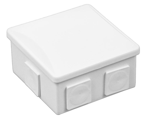 puszka S-BOX 036B fi80x80 klik bial. IP44 S-BOX 036B dlawiki kwadratowe