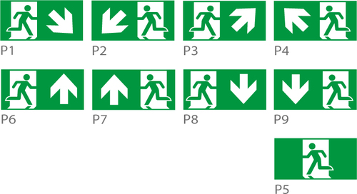 Piktogram wyjście ewakuacyjne do PUNTO WALL - P5