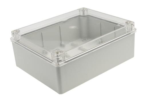 puszka hermetyczna240x190x90b/dł. szara IP65 S-BOX 516-P przezroczysta
