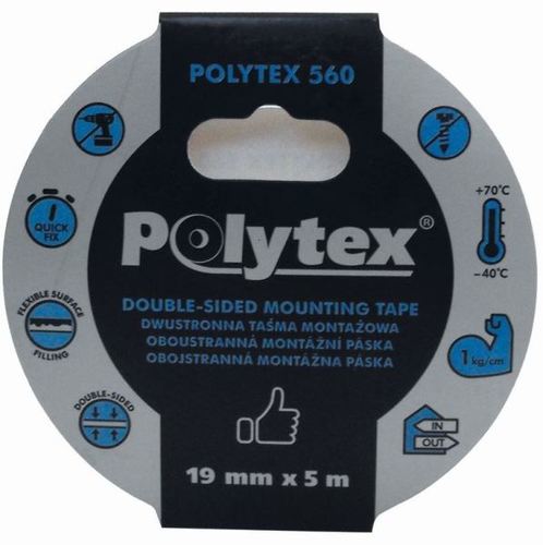 taśma montażowy dwustr.POLYTEX 560 19mm x 5m PB-5601105-0019005