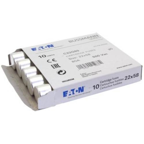 CYLINDRICAL FUSE 22 x 58 80A GG 500V AC Wkładka cylindryczna 22 x 58 mm 80A GG 500V AC