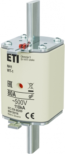 NH1/WT-1 gF 80A/500V Wkładka topikowa przemysłowa szybka