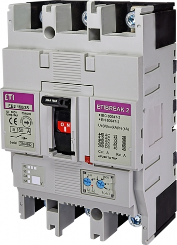 EB2 160/3S 160A 3p Wyłącznik mocy 3P, 36kA, wyzw. TM