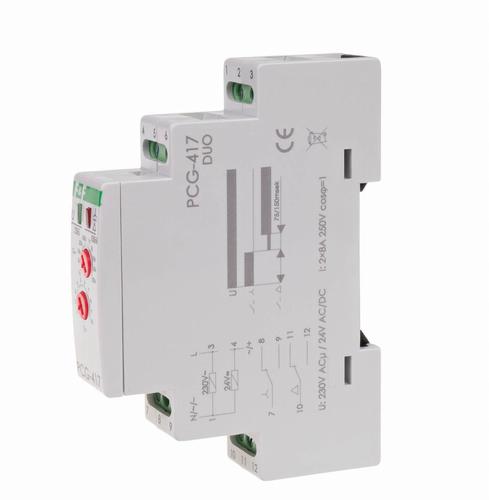 przekaźnik czasowy PCG-417DUO 230V AC 24V 2NO