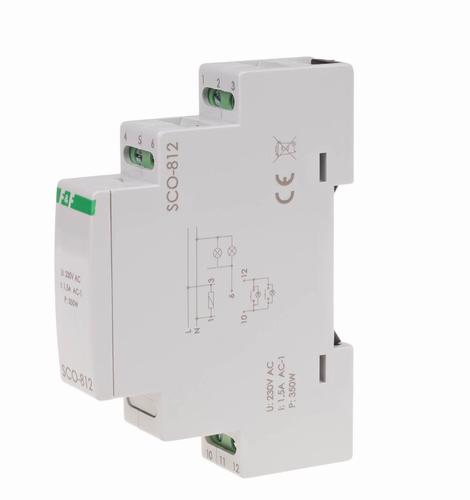 Ściemniacz oświetlenia SCO-812 montaż na szynie DIN zasilanie 230V AC 350W