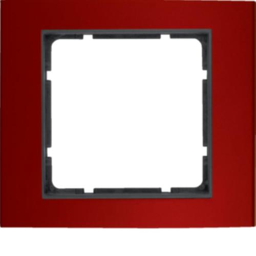 ramka B.3 1-kr.aluminium czerwony/antracyt