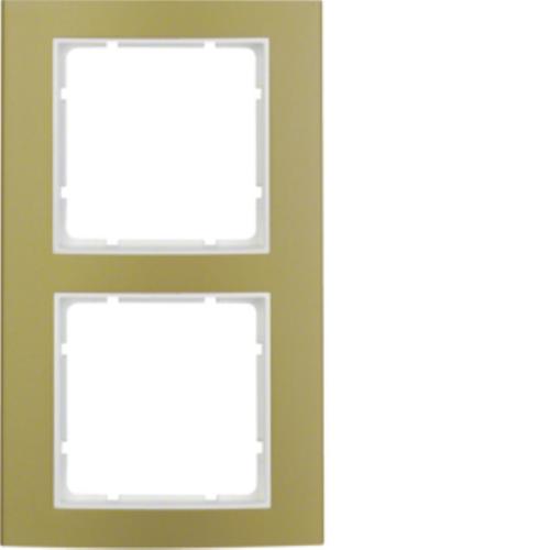 ramka B.3 2-kr.aluminium zloty/biały