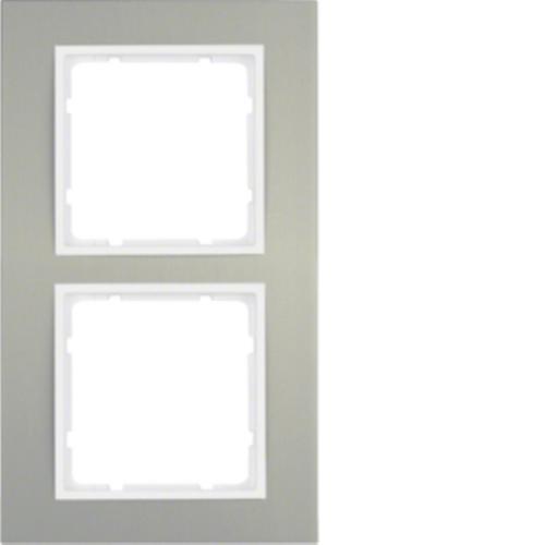 ramka B.3 2-kr.aluminium/biały