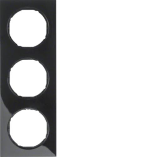 ramka R.3 3-kr. czarna polysk