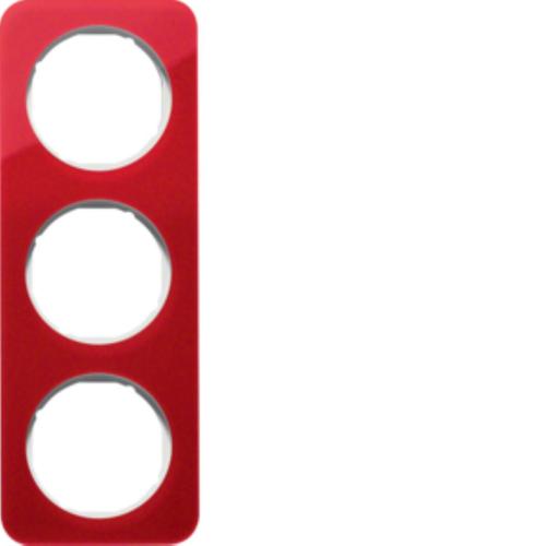 ramka R.1 3-kr akryl przezr.czerw/biały 10132349