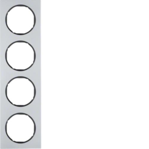 ramka R.3 4-kr. aluminium/czarny